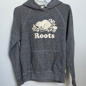 Roots Men’s Gray Knit Sweater with Beaver Logo - Size Small